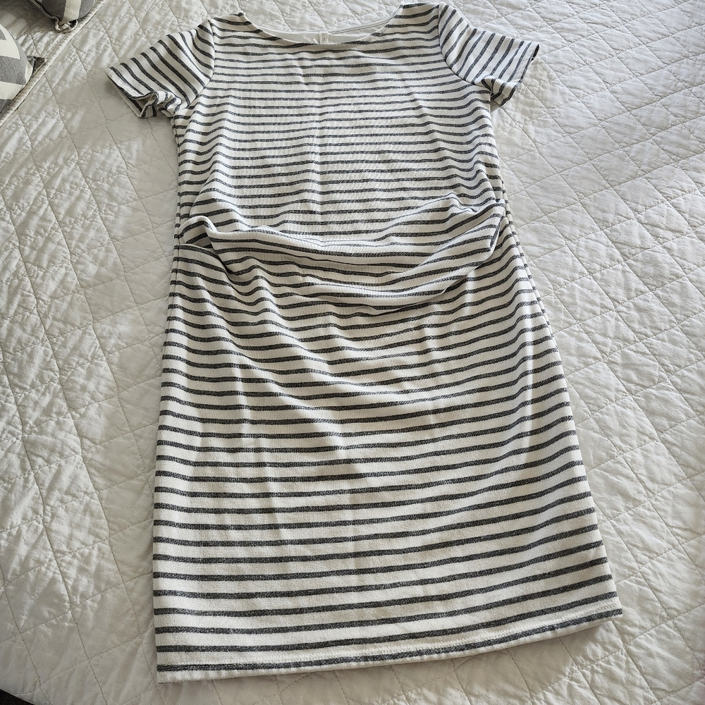 Pinkblush Monochrome Striped Midi Dress